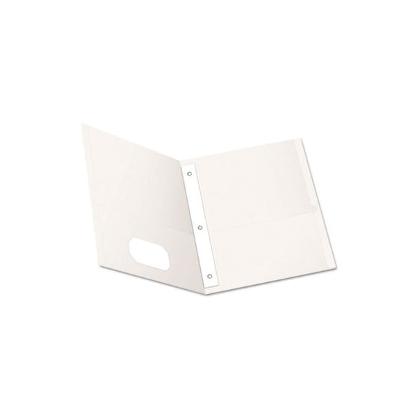 Tops Business Forms Oxford, Twin-Pocket Folders With 3 Fasteners, Letter, 1/2in Capacity, White, 25PK 57704 - main